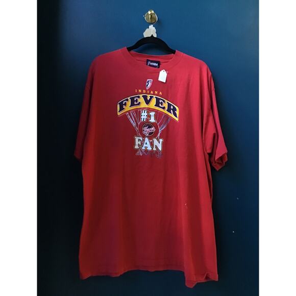 WNBA Indiana FEVER #1 FAN Red Graphic Print T-shirt Men's Size Extra Large - Picture 1 of 2